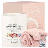 DHQH Birthday Gifts for Grandma from Granddaughter Grandson, Best Grandma Thanksgiving Ideas Gifts Basket Set with 11oz Coffee Mug Socks