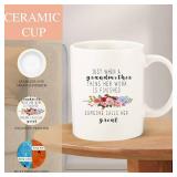 DHQH Birthday Gifts for Grandma from Granddaughter Grandson, Best Grandma Thanksgiving Ideas Gifts Basket Set with 11oz Coffee Mug Socks