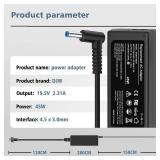 DJW Charger Compatible with HP Laptop Computer 45W Smart Blue Tip Power Adapter