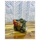 DINOBROS School Bus Toy with Light and Sound, Dinosaurs Friction Powered Car Bus Toys for Kids Crazy Dino