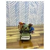 DINOBROS School Bus Toy with Light and Sound, Dinosaurs Friction Powered Car Bus Toys for Kids Crazy Dino