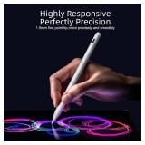 Stylus Pen for iPad 6th-11th Generation-2X Fast Charge Active Pencil Compatible with 2018-2025 Apple iPad Pro 11"/12.9"/M4, iPad Air 3/4/5/M2/M3,iPad mini 5/6 Gen-White