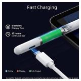 Stylus Pen for iPad 6th-11th Generation-2X Fast Charge Active Pencil Compatible with 2018-2025 Apple iPad Pro 11"/12.9"/M4, iPad Air 3/4/5/M2/M3,iPad mini 5/6 Gen-White
