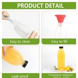 6 Pack 32 oz PP Heat-Resistant Plastic Juice Bottles With Caps-Plastic Smoothie Bottles-Reusable Bulk Beverage Containers with Lids For Juicing, Milk(Dishwasher Safe)