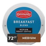 Community Coffee Breakfast Blend 72 Count Coffee Pods, Medium Roast, Compatible with Keurig 2.0 K-Cup Brewers, 12 Count (Pack of 6)