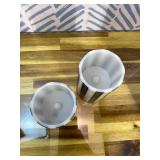 Striped Black White Flameless Flickering Candles Led Flameless Candles with Remote for Decor 4" 5" Set of 2
