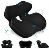 Ergonomic Memory Foam Seat Cushion for Office Chair, Car Seat, Gaming Chair, Dining Chairs| Sciatica, Tailbone & Coccyx Pain and Pressure Relief | Lumbar & Lower Back Support | Orthopedic Design