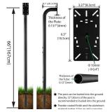 Universal Heavy Duty Aluminum 66 Height Burial Gooseneck Pedestal Post Gate Opener Wired Wirelss Keypad Mount, Compatible with Ghost Controls Mighty Mule CO-Z Topens Keypad