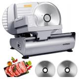 Retails for $120! Meat Slicer, CUSIMAX Electric Deli Food Slicer with Two 7.5