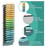 SUPEASY 20-Tier Wall File Organizer Mesh Office Mail Holder, Hanging Wall Organizer Magazine Rack for Office Assembly Needed, Black
