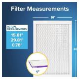 Filtrete 16x30x1 AC Furnace Air Filter, MERV 12, MPR 1500, CERTIFIED asthma & allergy friendly, 3 Month Pleated 1-Inch Electrostatic Air Cleaning Filter, 2-Pack (Actual Size 15.81x29.81x0.78 in)