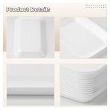 150 Pcs Crafts Foam Trays, White Foam Supermarket Disposable Poultry Meat Fruit Trays, BBQ Grill Roast Food Plates, Rectangle DIY Craft Painting Trays for Printmaking DIY Handicraft (8 x 4.7 x 1 in)