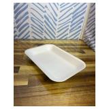 150 Pcs Crafts Foam Trays, White Foam Supermarket Disposable Poultry Meat Fruit Trays, BBQ Grill Roast Food Plates, Rectangle DIY Craft Painting Trays for Printmaking DIY Handicraft (8 x 4.7 x 1 in)