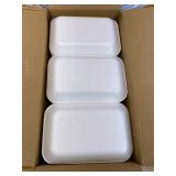 150 Pcs Crafts Foam Trays, White Foam Supermarket Disposable Poultry Meat Fruit Trays, BBQ Grill Roast Food Plates, Rectangle DIY Craft Painting Trays for Printmaking DIY Handicraft (8 x 4.7 x 1 in)