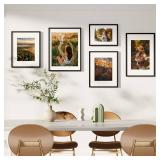 Vittanly 18x24 Picture Frame with Plexiglass - Large Black Poster Frame for Wall Display - Includes 16x20 Mat, Made of Durable PVC Design - 1 Pack