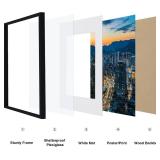 Vittanly 18x24 Picture Frame with Plexiglass - Large Black Poster Frame for Wall Display - Includes 16x20 Mat, Made of Durable PVC Design - 1 Pack