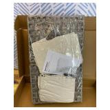 Storage Basket with Lid Rattan, Woven Storage Baskets with 2 Separate Lids, 17.2 Gallon (65 L), 22.2 x 13 x 13.8 Inches, Foldable, 2 Removable Liner Bags Handles for Bedroom, Laundry Room Gray