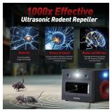 Retails for $162! High Power Ultrasonic Mouse Repellent, Plug-in and Bionic Cat-Call Rodent Detterent, Pest Repellent for Buildings, Garages, Attics, Warehouse, Restaurant, Supermarket, Coverage up to
