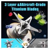 Professional High Speed Blender for Shakes and Smoothies,Home Commercial Countertop Food Processor,2500W 9525 Pure Copper Motor,Double Bearing Blades