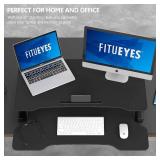 Retails for $140! FITUEYES Height Adjustable Standing Desk 32 Wide Sit to Stand Converter Stand Up Desk Tabletop Workstation for Dual Monitor Riser FSD308001WB