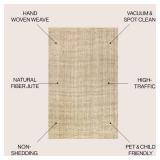 Hiro Hand Woven Chunky Jute Ivory 4 ft. X 6 ft. Area Rug