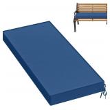 Premium Outdoor Bench Cushions for Patio Furniture 3.5inches Memory Foam Bench Cushion Waterproof Fade Resistant Porch Swing Cushions with Straps 42 18 Inch Blue