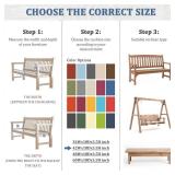 Premium Outdoor Bench Cushions for Patio Furniture 3.5inches Memory Foam Bench Cushion Waterproof Fade Resistant Porch Swing Cushions with Straps 42 18 Inch Blue