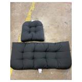 Wicker Chair Cushions, Waterproof Outdoor Loveseat Cushions for Patio Furniture, 3 Pieces Wicker Furniture Cushions, 1 Loveseat and 2 U-Shaped Cushions, Black