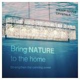 Retails for $270! IKK Modern Rectangle Black Crystal Chandeliers for Dining Room, 42" Large Rectangular Water Ripple Glass Island Light Fixture, Linear Farmhouse Lighting for Kitchen Island, Living Ro