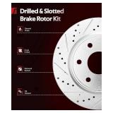 Torchbeam 31543 Drilled and Slotted Disc Brake Rotor Fit for 2012-2014 F-orte5, 2010-2013 Forte 2.0L, 2010-2011 Soul 2.0L. 1pcs Front Disc Brake Rotor