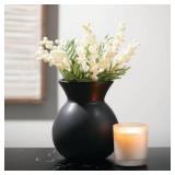 8.25 in. Matte Black Hourglass Vase, Ceramic
