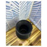 8.25 in. Matte Black Hourglass Vase, Ceramic