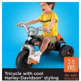 Fisher-Price Toddler Tricycle Harley-Davidson Tough Trike, Toy Bike with Handlebar Grips & Storage for Outdoor Play Kids Ages 2+ Years (Amazon Exclusive)