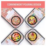 PRAKI Large Dry Food Storage Containers with Lids, 6PCS Airtight Cereal Containers Storage Set, Leak-proof Canister Set for Kitchen Pantry Organization with 20 Labels & Marker (4L Black)