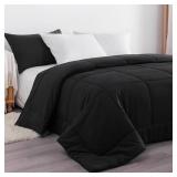 NTBAY Alaskan King Comforter - Down Alternative Comforter Duvet Insert, All Season Bedding Quilted Duvet Insert with Corner Tabs, Machine Washable, Black