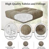 downluxe Chair Cushions for Dining Chairs 4 Pack, Tufted Indoor Chair Pads with Non-Slip Bottom, U-Shaped Kitchen Chair Cushions, 17"x17"x4", Khaki