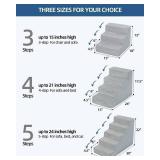 Vfrog Dog Stairs for Small Dogs,17.5" H,4-Step Dog Steps Ramp for Bed and Couch with High Density Foam,Non-Slip Pet Steps for Dogs and Cats,Pet Stairs with a Washable Cover,Grey
