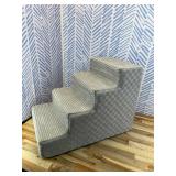 Vfrog Dog Stairs for Small Dogs,17.5" H,4-Step Dog Steps Ramp for Bed and Couch with High Density Foam,Non-Slip Pet Steps for Dogs and Cats,Pet Stairs with a Washable Cover,Grey