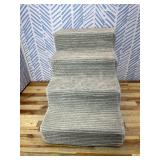 Vfrog Dog Stairs for Small Dogs,17.5" H,4-Step Dog Steps Ramp for Bed and Couch with High Density Foam,Non-Slip Pet Steps for Dogs and Cats,Pet Stairs with a Washable Cover,Grey