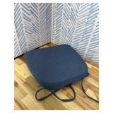 AAAAAcessories D-Shaped Chair Cushions, 2" Thick Dining Chair Pads with Ties and Removable, Machine-Washable Cover, 17" x 16", Set of 4, Blue