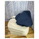 AAAAAcessories D-Shaped Chair Cushions, 2" Thick Dining Chair Pads with Ties and Removable, Machine-Washable Cover, 17" x 16", Set of 4, Blue