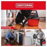 CRAFTSMAN CMXEVBE17250 2.5 Gallon 2.5 Peak HP Wet/Dry Shop Vac, Portable Shop Vacuum Wet and Dry with Filter Bag, Hose and Attachments for Cleaning in the Home