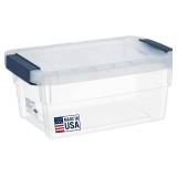 Tribello Clear Plastic Storage Bins with Lids Stackable Storage Bins (15 Quart)