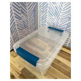 Tribello Clear Plastic Storage Bins with Lids Stackable Storage Bins (15 Quart)