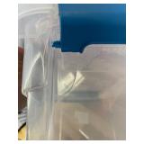 Tribello Clear Plastic Storage Bins with Lids Stackable Storage Bins (15 Quart)