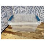 Tribello Clear Plastic Storage Bins with Lids Stackable Storage Bins (15 Quart)