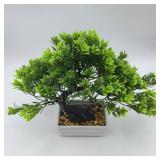 Artificial Bonsai Pine Tree Fake Desk Plants Commercial Reception Charm Adornment Home Decor Office Bookshelf Decor (Warm Colors)