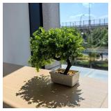 Artificial Bonsai Pine Tree Fake Desk Plants Commercial Reception Charm Adornment Home Decor Office Bookshelf Decor (Warm Colors)