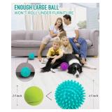 2 Pack 4.5 Heavy Duty Squeaky Dog Ball for Medium Large Dogs, Spikey Dog Ball Toys for Clean Teeth and Training, Large Dog Toys for Aggressive Chewers