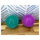 2 Pack 4.5 Heavy Duty Squeaky Dog Ball for Medium Large Dogs, Spikey Dog Ball Toys for Clean Teeth and Training, Large Dog Toys for Aggressive Chewers